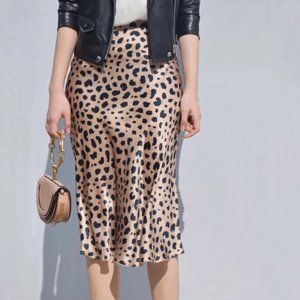 NEW From Future 100% Silk Gina Midi Skirt NWOT